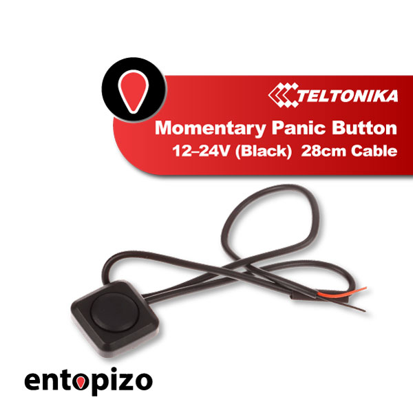 Kurzzeit-Panikknopf 12–24 V (schwarz) – 28 cm Kabel