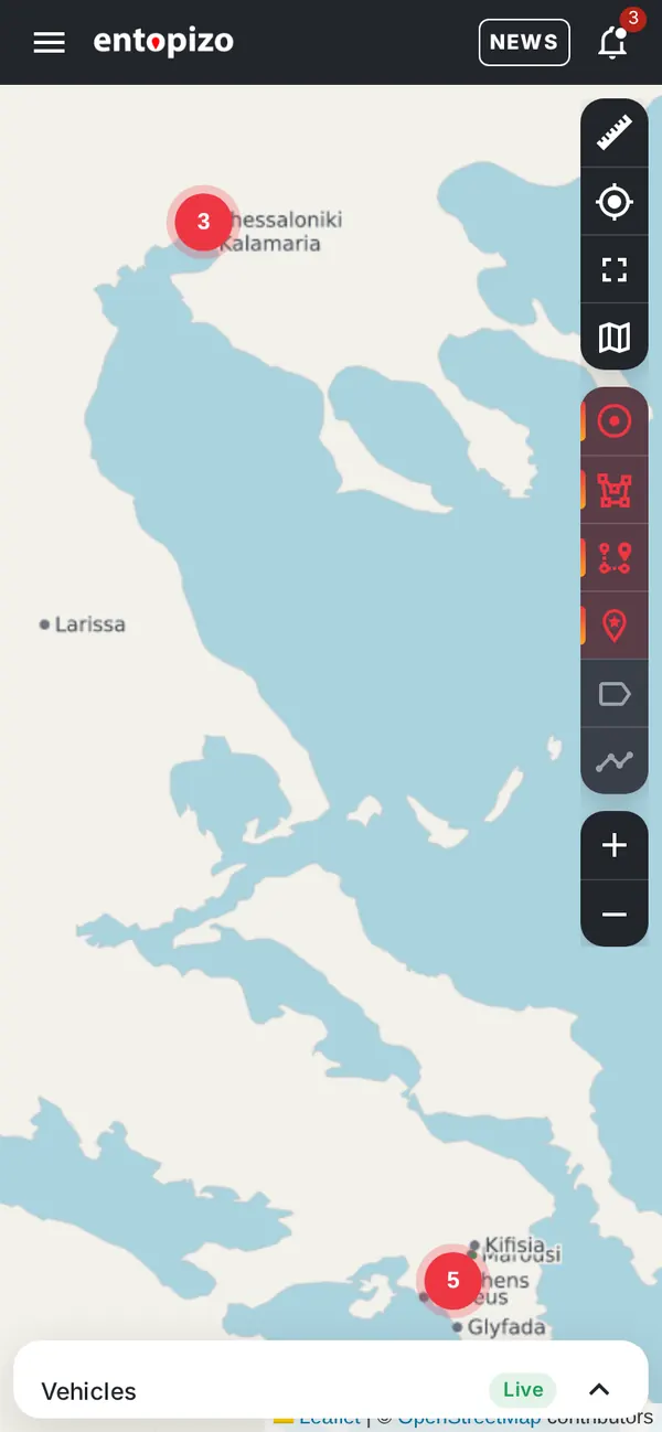 Entopizo Pro Live-Karte auf einem Telefon